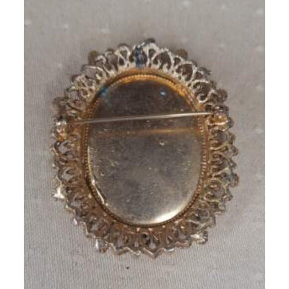 Vintage Cameo 12K Gold Filled Shell Brooch Pendant Princess Mara by Marathon - Picture 2 of 9